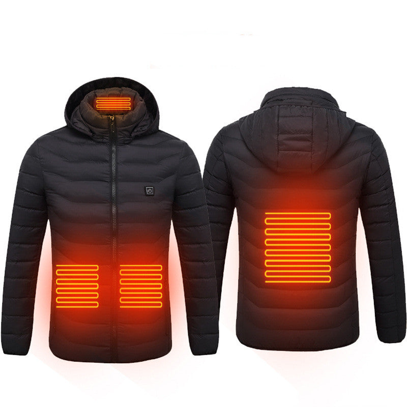 Winter Heated Jacket USB Electric Cotton Coat Zip-up Heater Thermal Clothing Heating Vest
