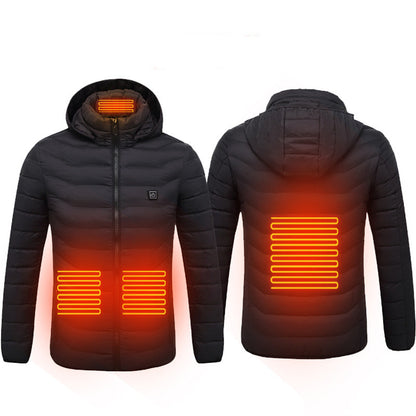 Winter Heated Jacket USB Electric Cotton Coat Zip-up Heater Thermal Clothing Heating Vest