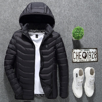 Winter Heated Jacket USB Electric Cotton Coat Zip-up Heater Thermal Clothing Heating Vest