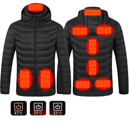 Winter Heated Jacket USB Electric Cotton Coat Zip-up Heater Thermal Clothing Heating Vest